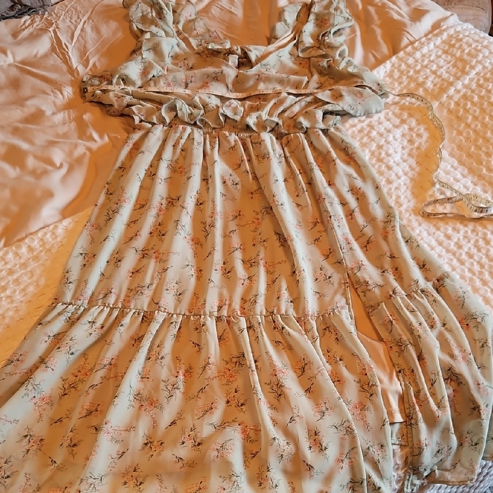 Dex Floral Midi Dress - Light Green